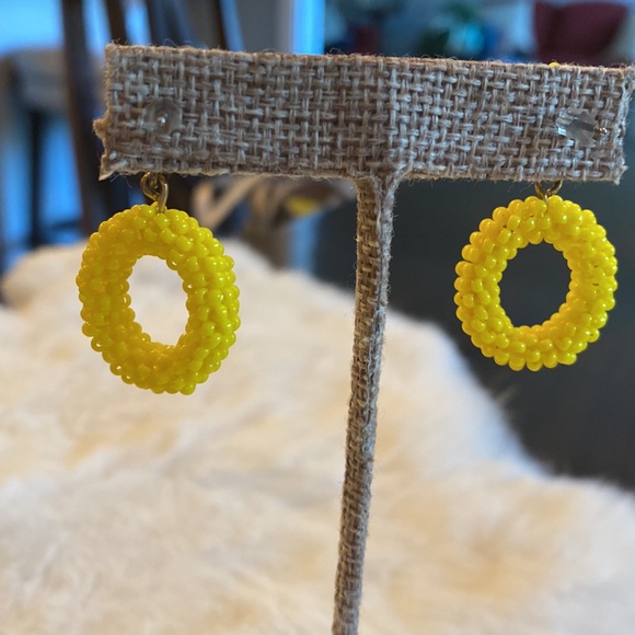J. Crew earrings in bright yellow. - Picture 4 of 5